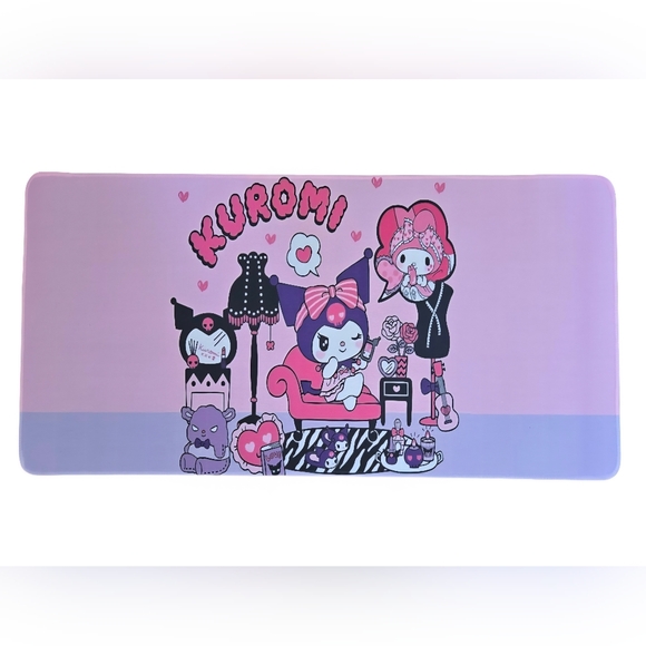 ❌️SOLD❌️Kuromi Pink and Purple With My Melody Desk/table Mat - Picture 1 of 3